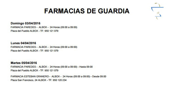 A list of 24 hour emergency pharmacias in Almeria: easy!!