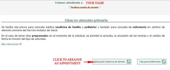 The second part of booking an appointment with your doctor in Spain, confirm your name - easy!!