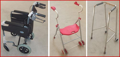 Brand new wheelchair, walkers, frames. Just a selection of the equipment and mobility aids we can loan to people in need in the Almanzora Valley.